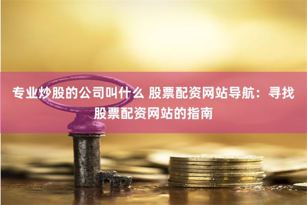 专业炒股的公司叫什么 股票配资网站导航：寻找股票配资网站的指南